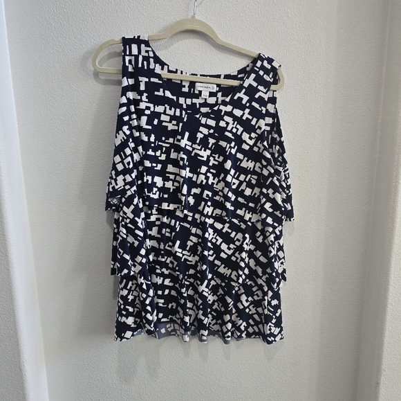 Susan Graver layered green blouse size XL - Picture 11 of 12